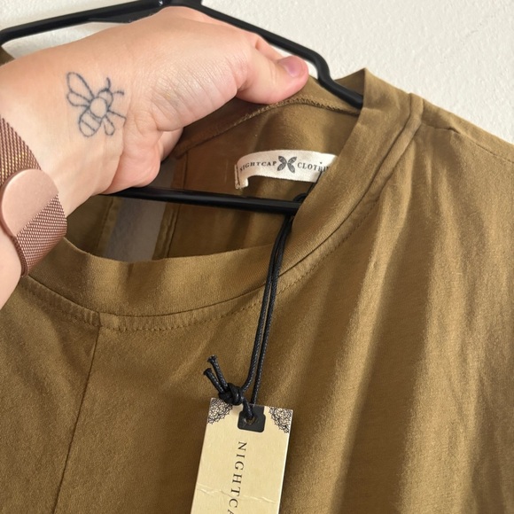 NWT Nightcap Clothing Olive Green Wide Leg Jumpsuit Size Medium 100% Cotton - Picture 5 of 13